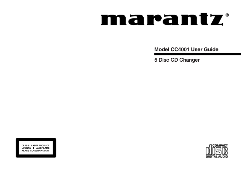 Page 1 of the manual User Manual Marantz CC-4001