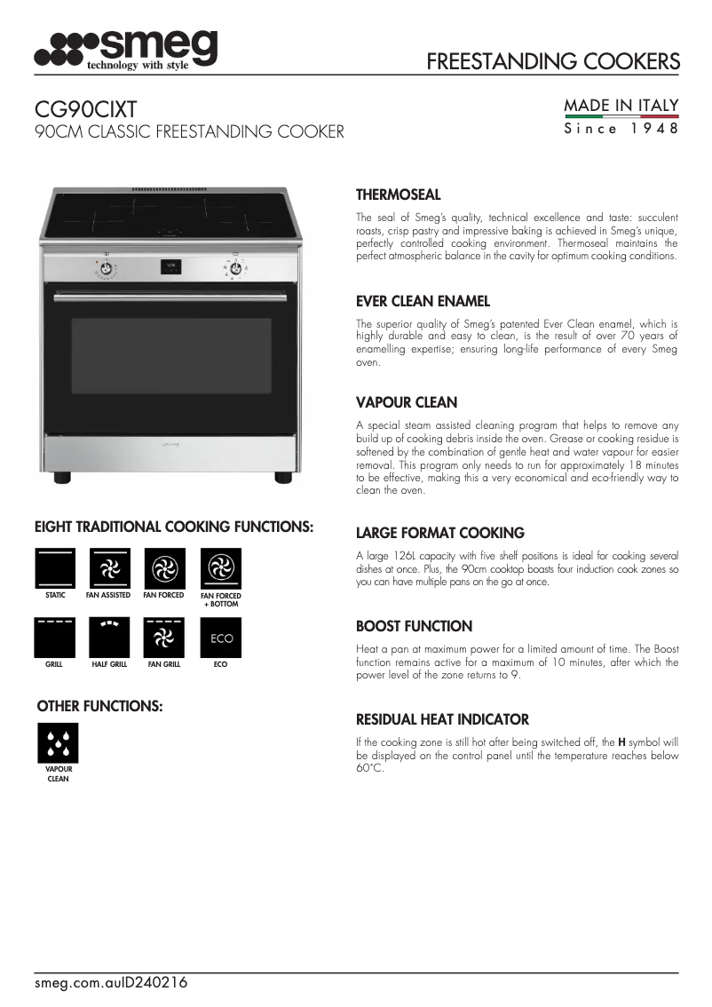 First page image of the manual for CG90CIXT