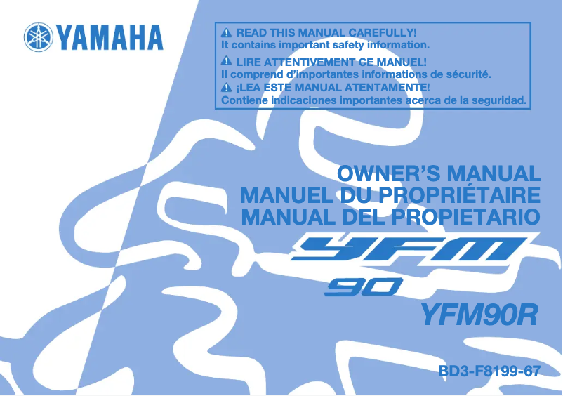 Page 1 of the manual User Manual Yamaha YFM90R (2023)
