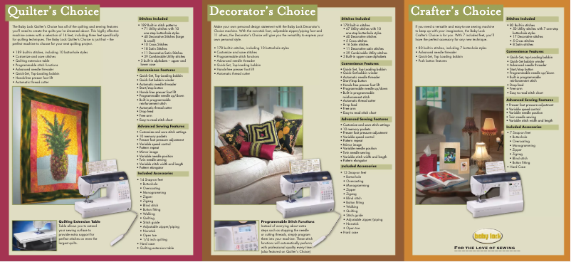 First page image of the manual for Decorators Choice 2