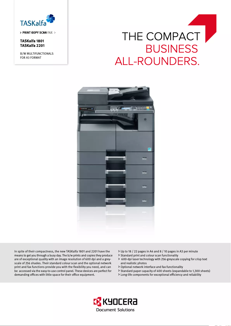 First page image of the manual for TASKalfa 1801