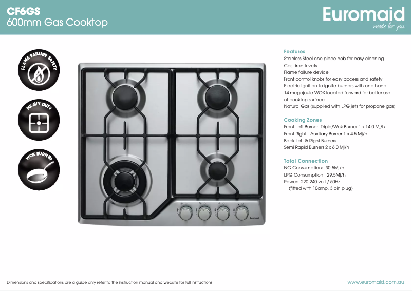 First page image of the manual for CF6GS