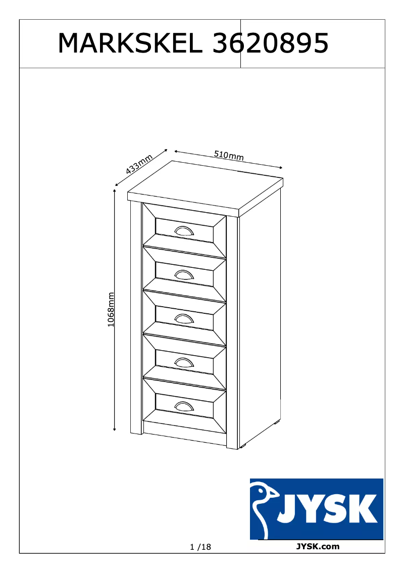 Page 1 of the manual User Manual JYSK Markskel (51x107x43)