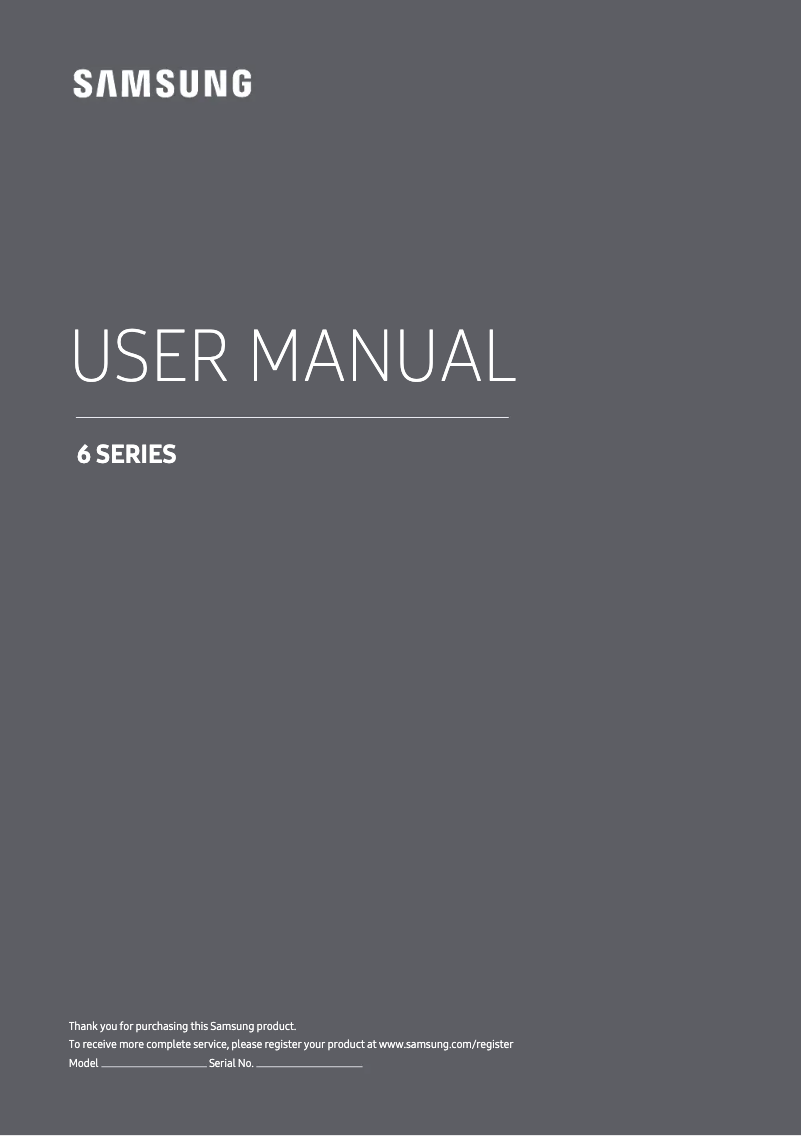 Page 1 of the manual User Manual Samsung UN58MU6125G