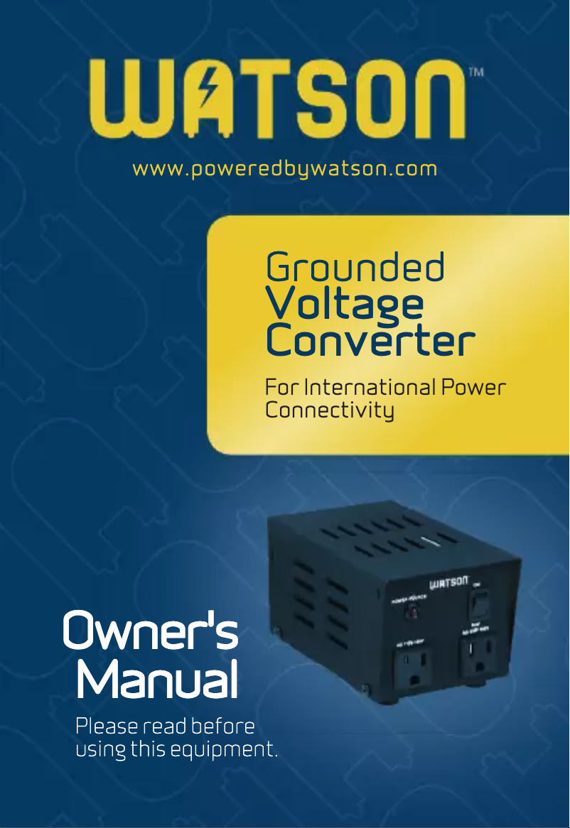 Page 1 of the manual User Manual Watson VCG-SD500