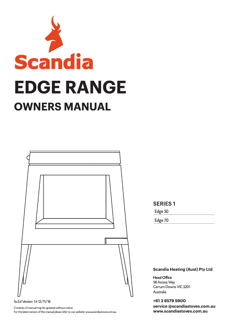 First page image of the manual for Edge 50