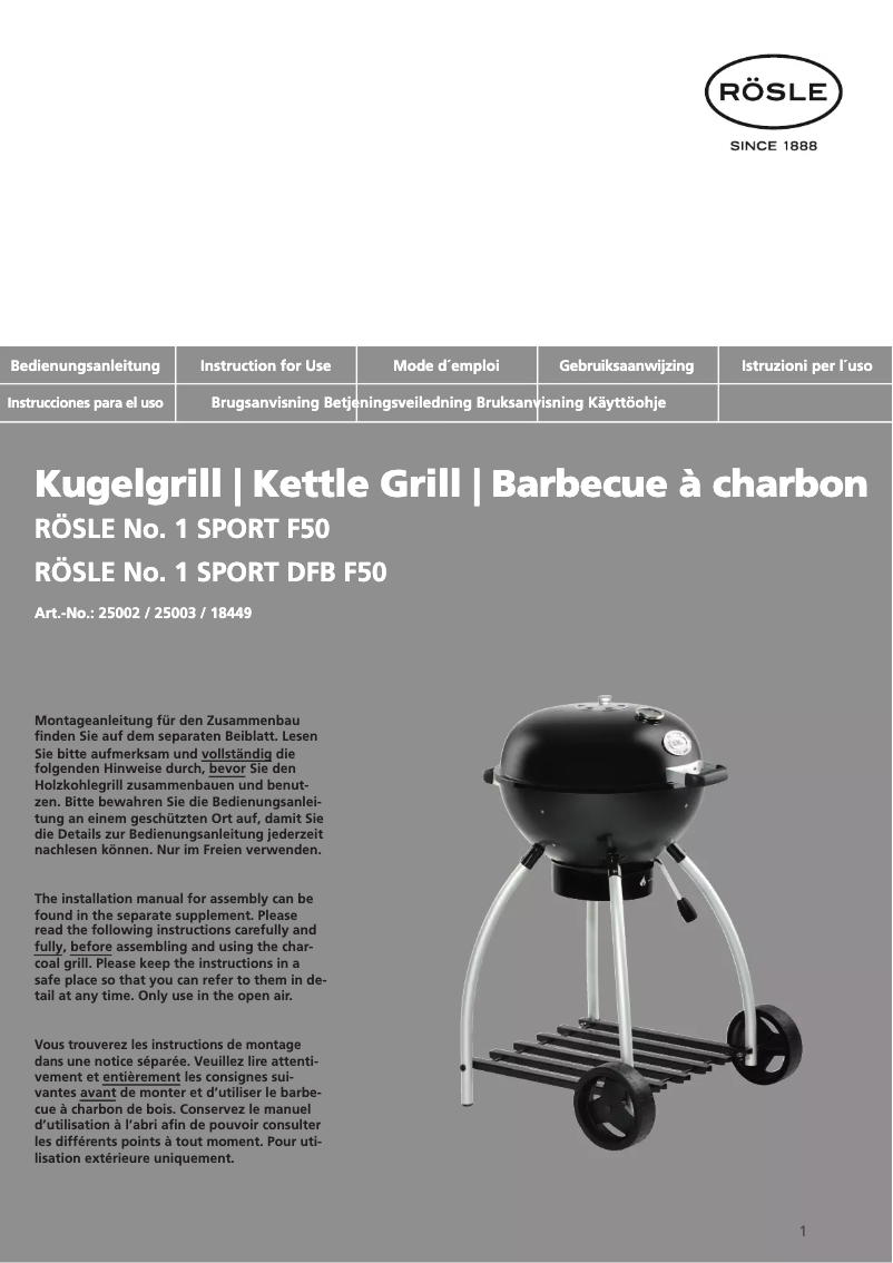 Image de la première page du manuel de l'appareil No.1 Sport F50