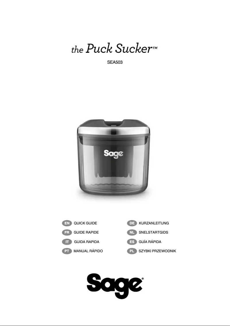 First page image of the manual for the Puck Sucker SEA503