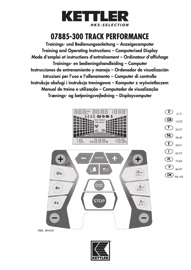 First page image of the manual for Track Performance