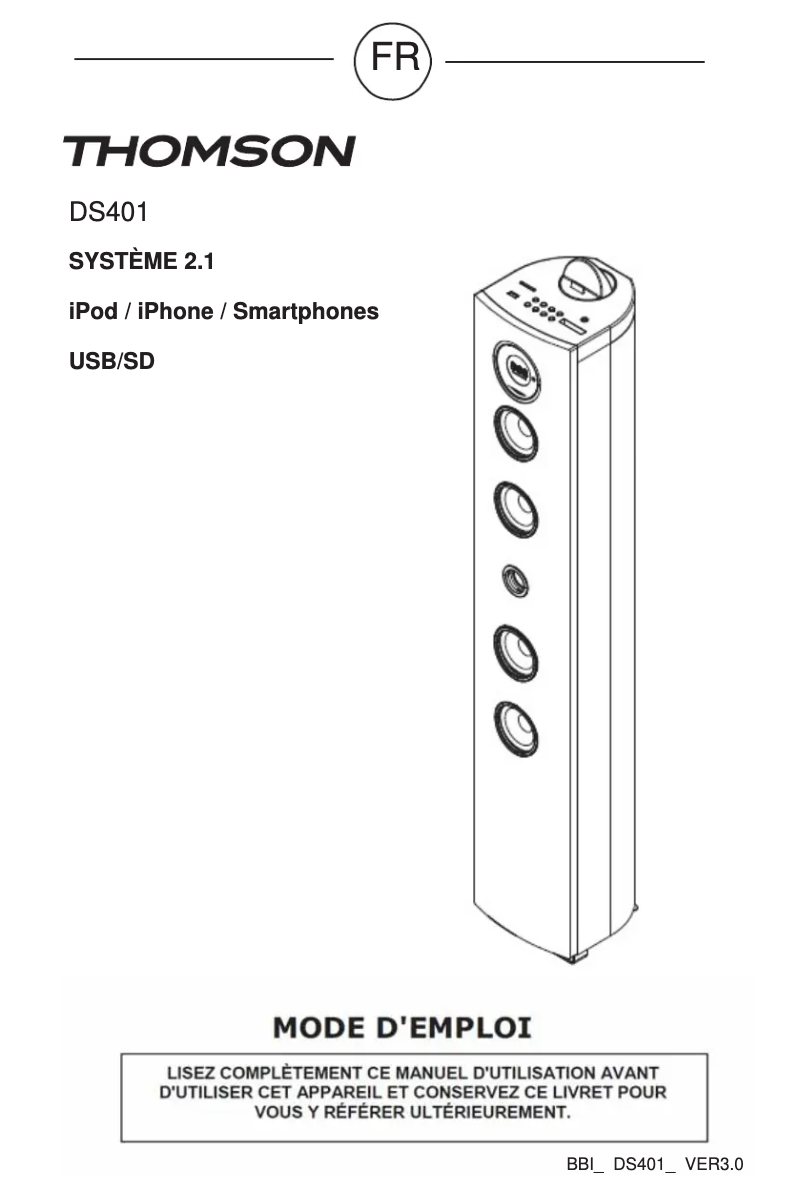 First page image of the manual for DS401