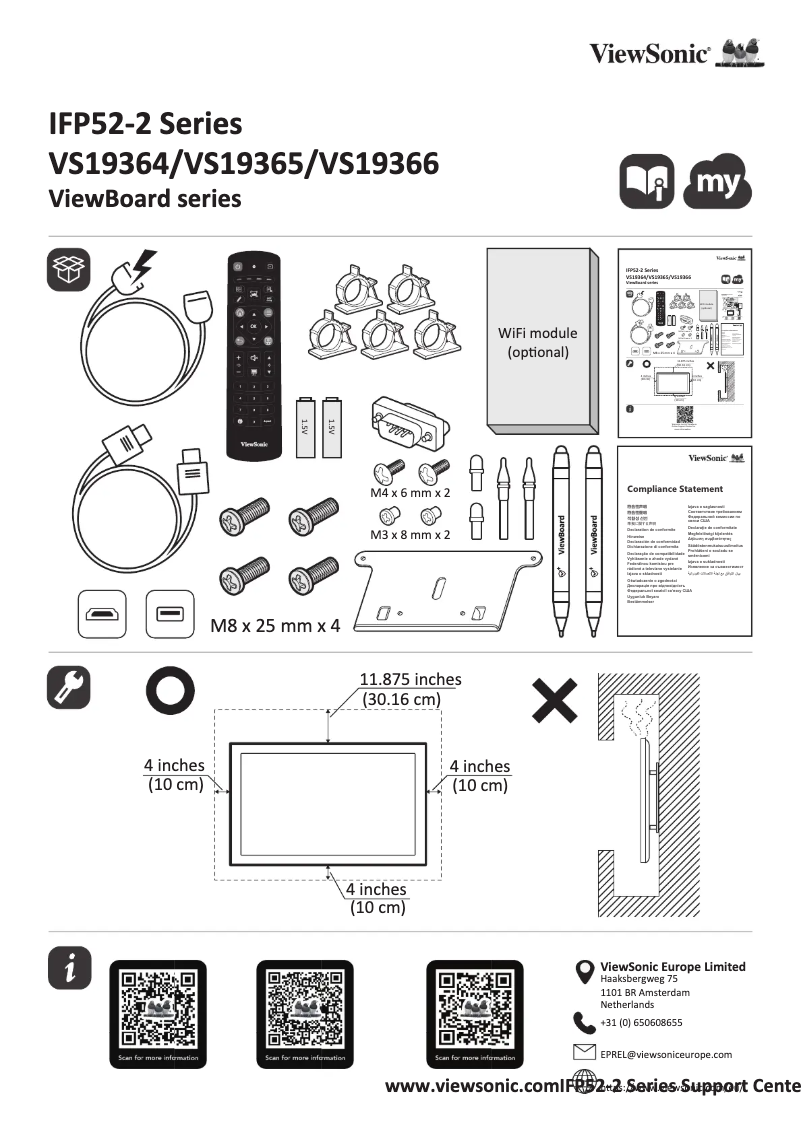 Image de la première page du manuel de l'appareil ViewBoard IFP7552-2