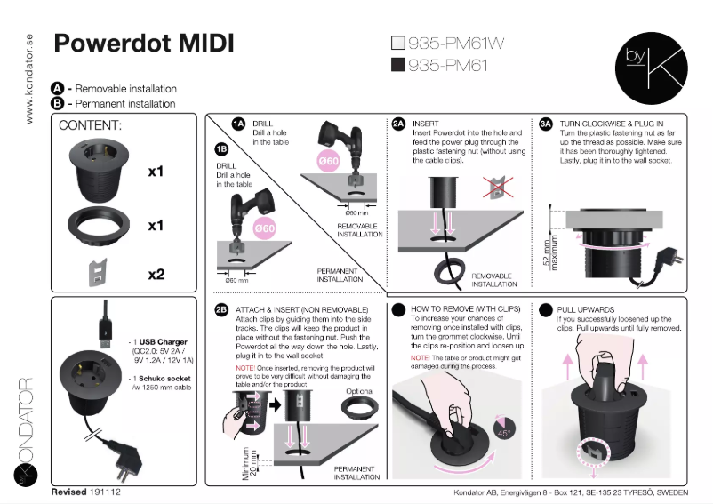 First page image of the manual for 935-PM61W