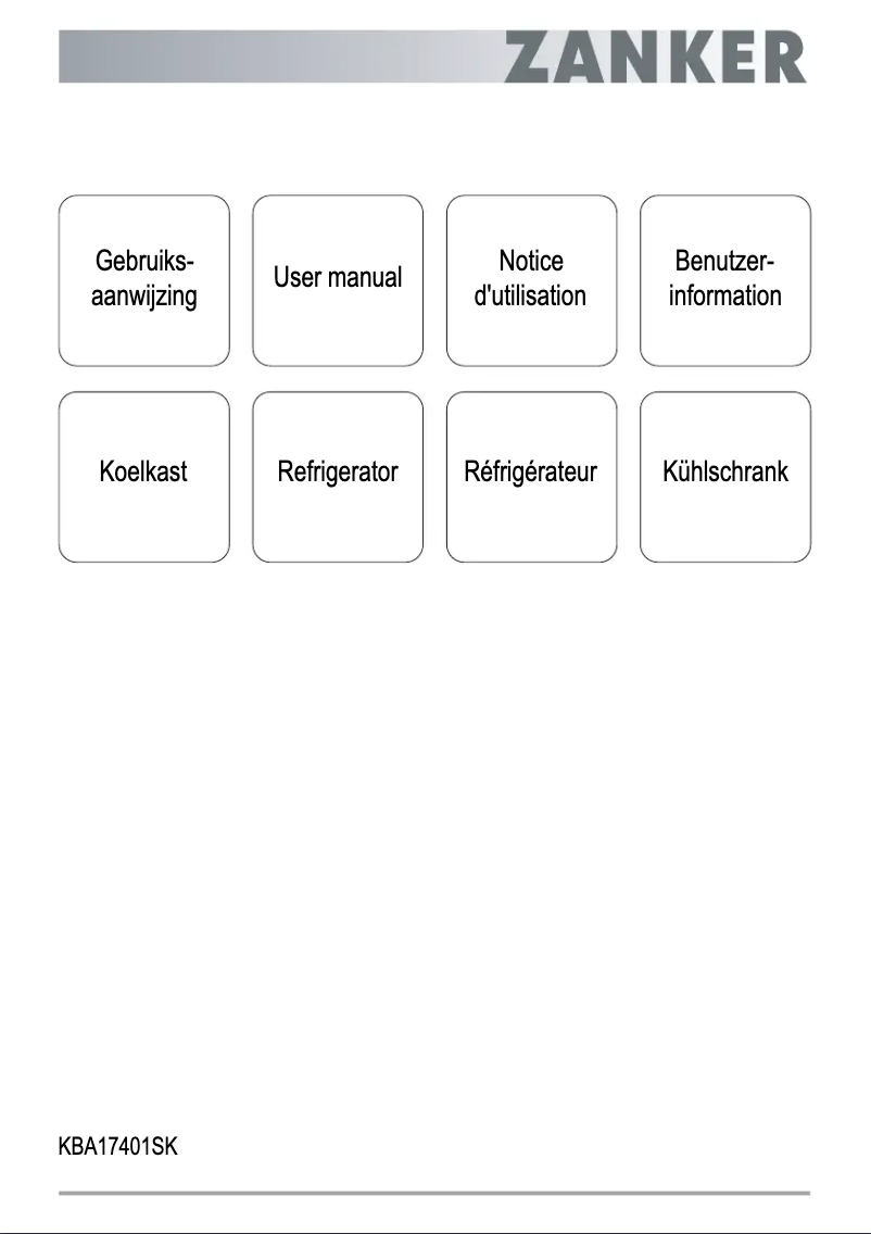Page 1 of the manual User Manual Zanker KBA17401SK