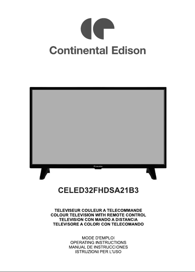 Page 1 of the manual User Manual Continental Edison CELED32FHDSA21B3