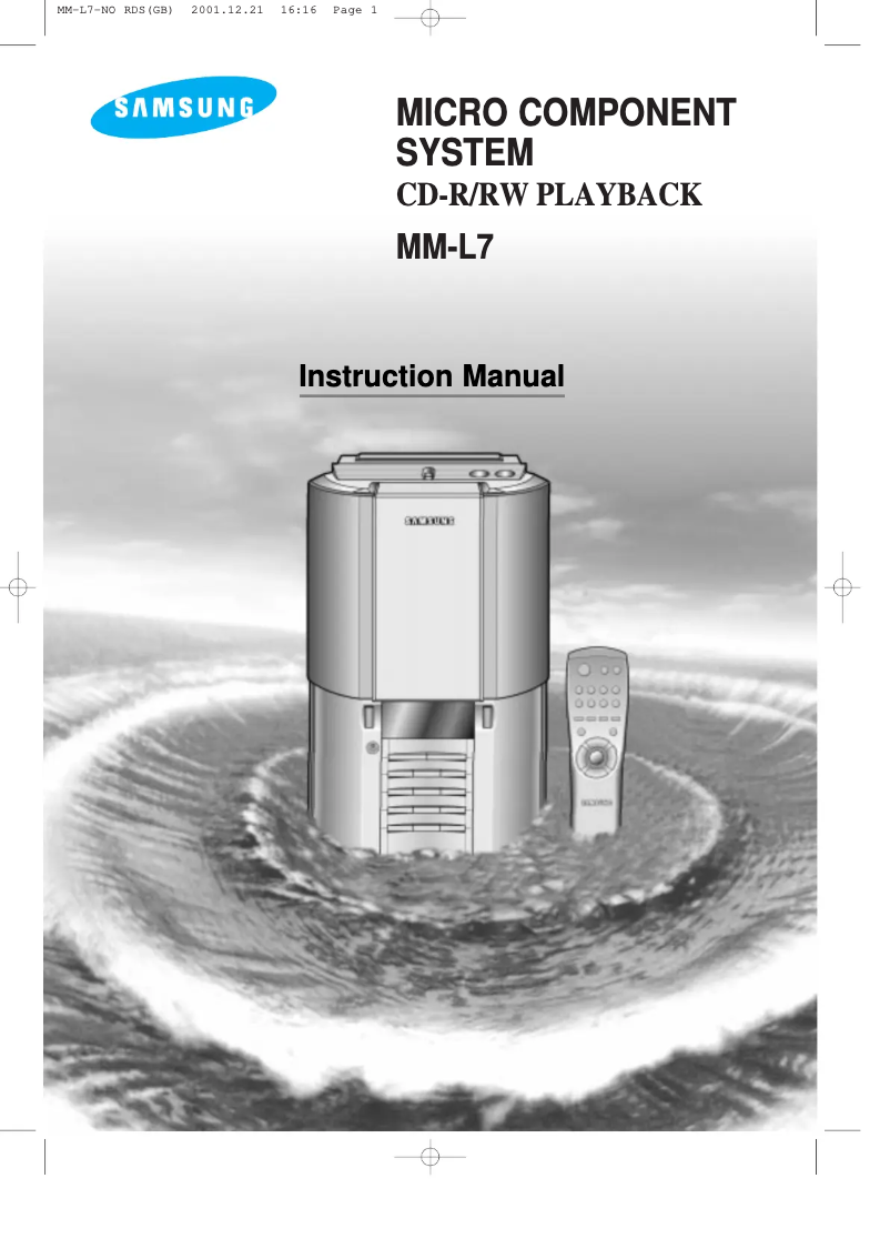 First page image of the manual for MML7FH