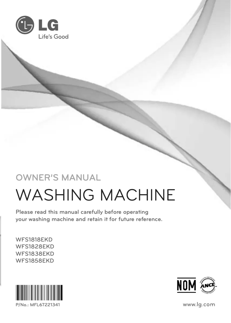 First page image of the manual for WFS1828EKD