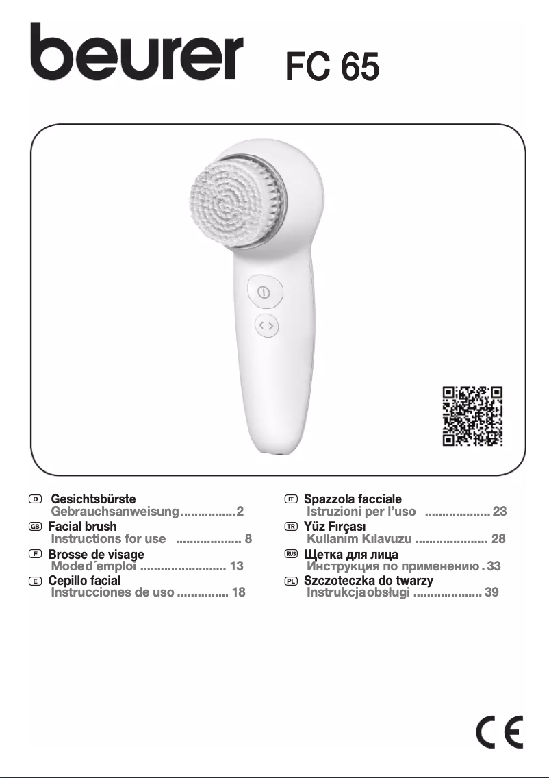 Page 1 of the manual Instruction Manual Beurer FC 65