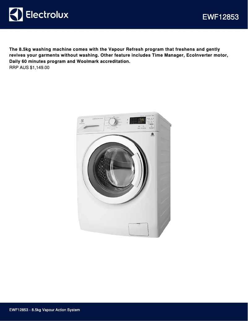 First page image of the manual for EWF12853