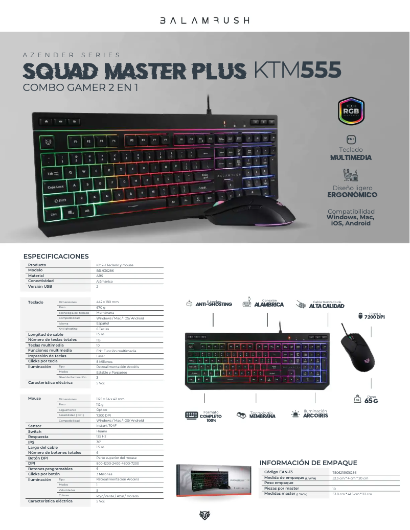 Page 1 of the manual User Manual Balam Rush Squad Master Plus KTM555