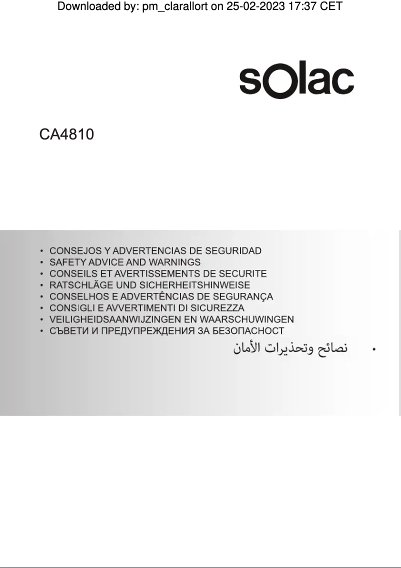 First page image of the manual for CA4810
