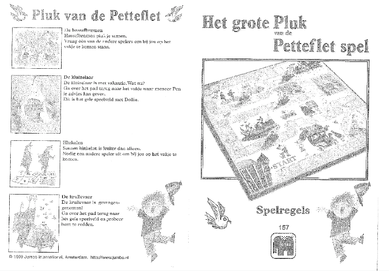 First page image of the manual for Het grote Pluk van de Petteflet spel