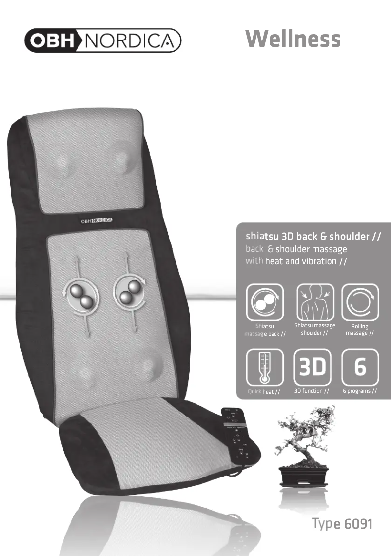 Page 1 of the manual User Manual OBH Nordica Shiatsu 3D Back & Shoulder
