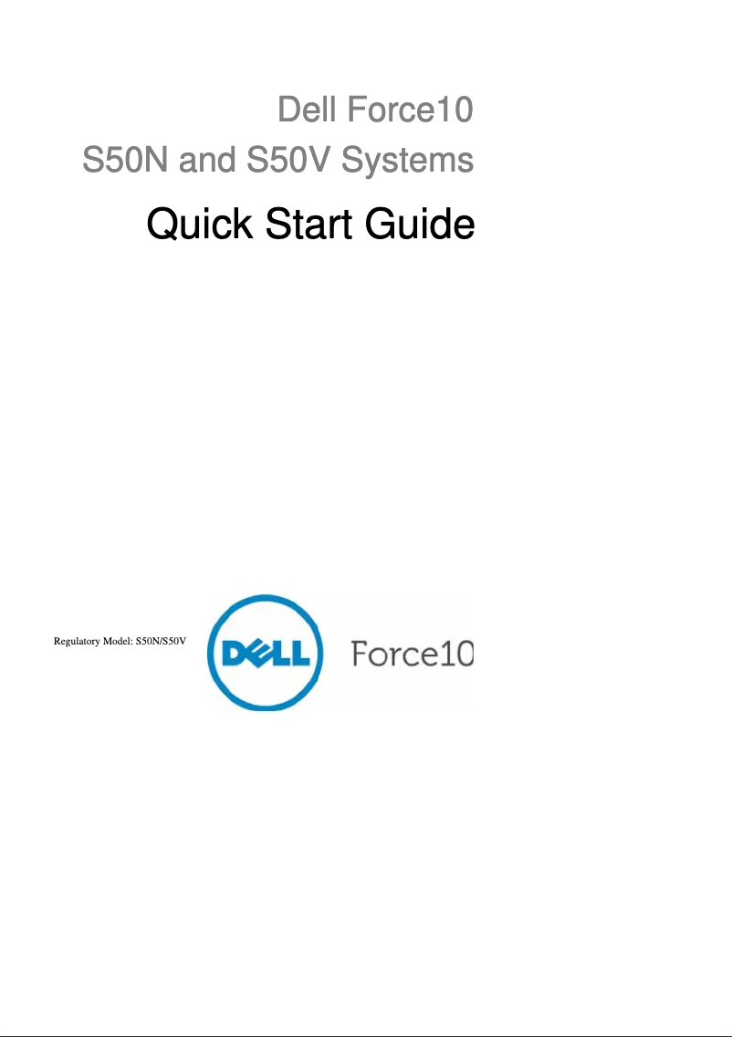 First page image of the manual for Force10 S50P