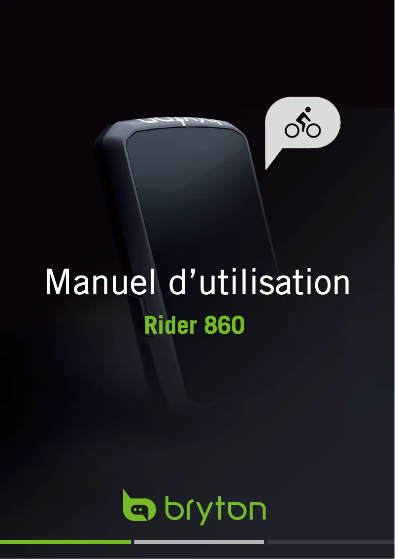 First page image of the manual for Rider 860