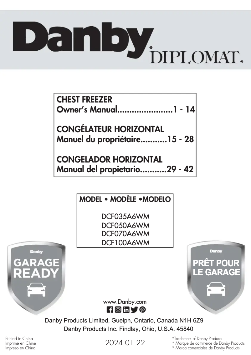 First page image of the manual for DCF100A6WM