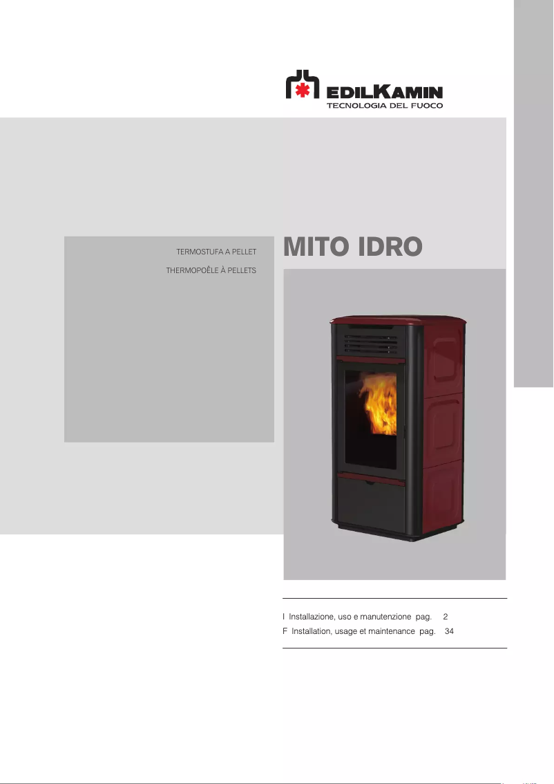 Page 1 of the manual User Manual Edilkamin MITO IDRO