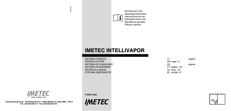 Page 1 of the manual User Manual Imetec Intellivapor Prestige