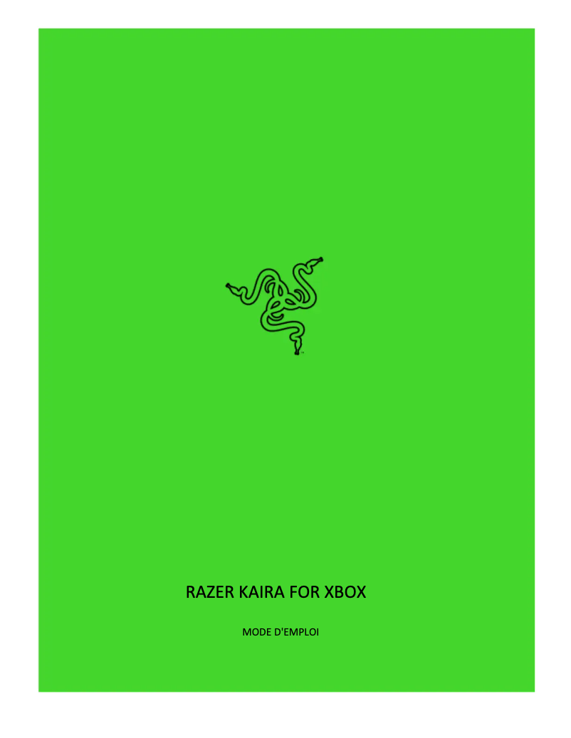 First page image of the manual for Kaira for Xbox
