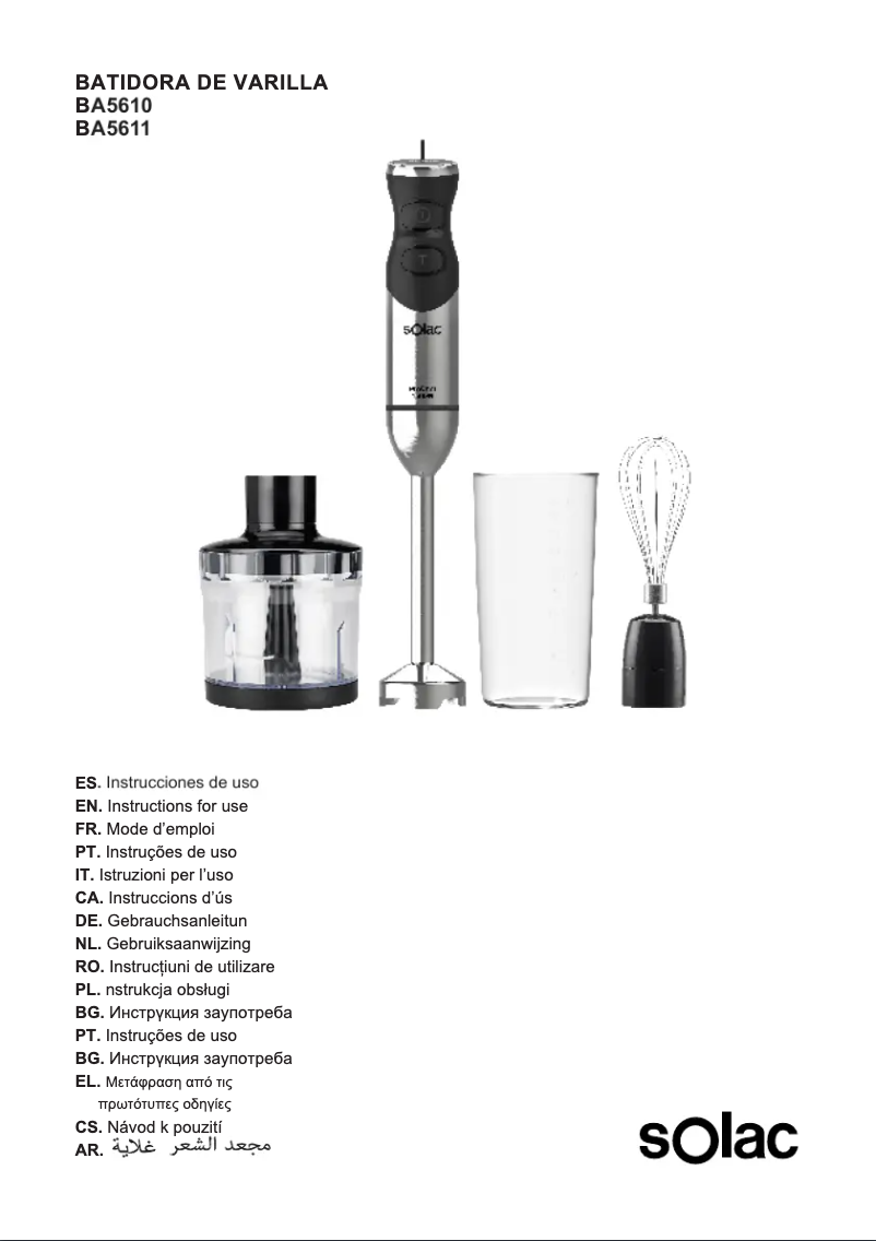 Page 1 of the manual User Manual Solac Pro Chef 1500 BA5611