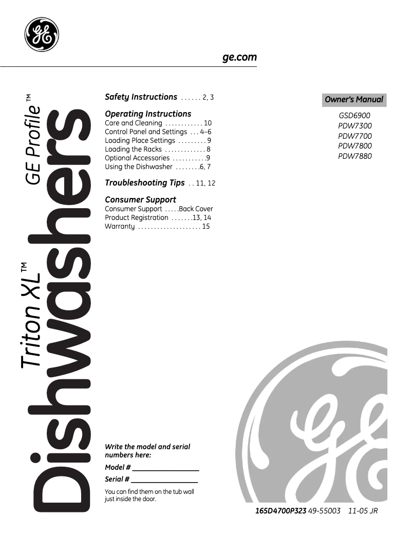 First page image of the manual for GSD6600GCC