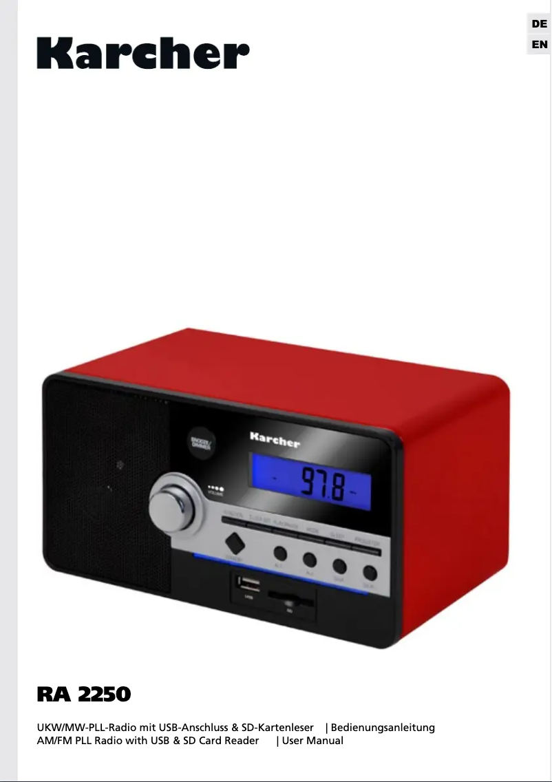 Page 1 of the manual User Manual Kärcher RA 2250