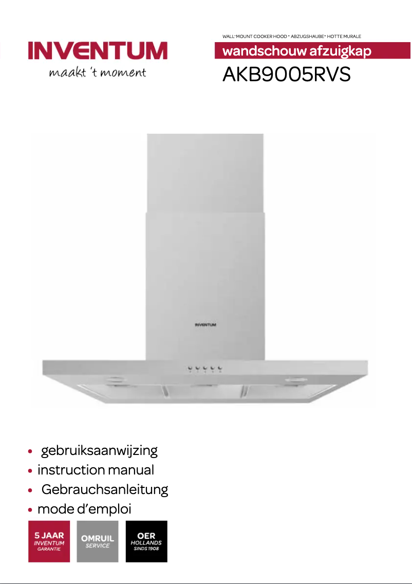 Page 1 of the manual User Manual Inventum AKB9005RVS