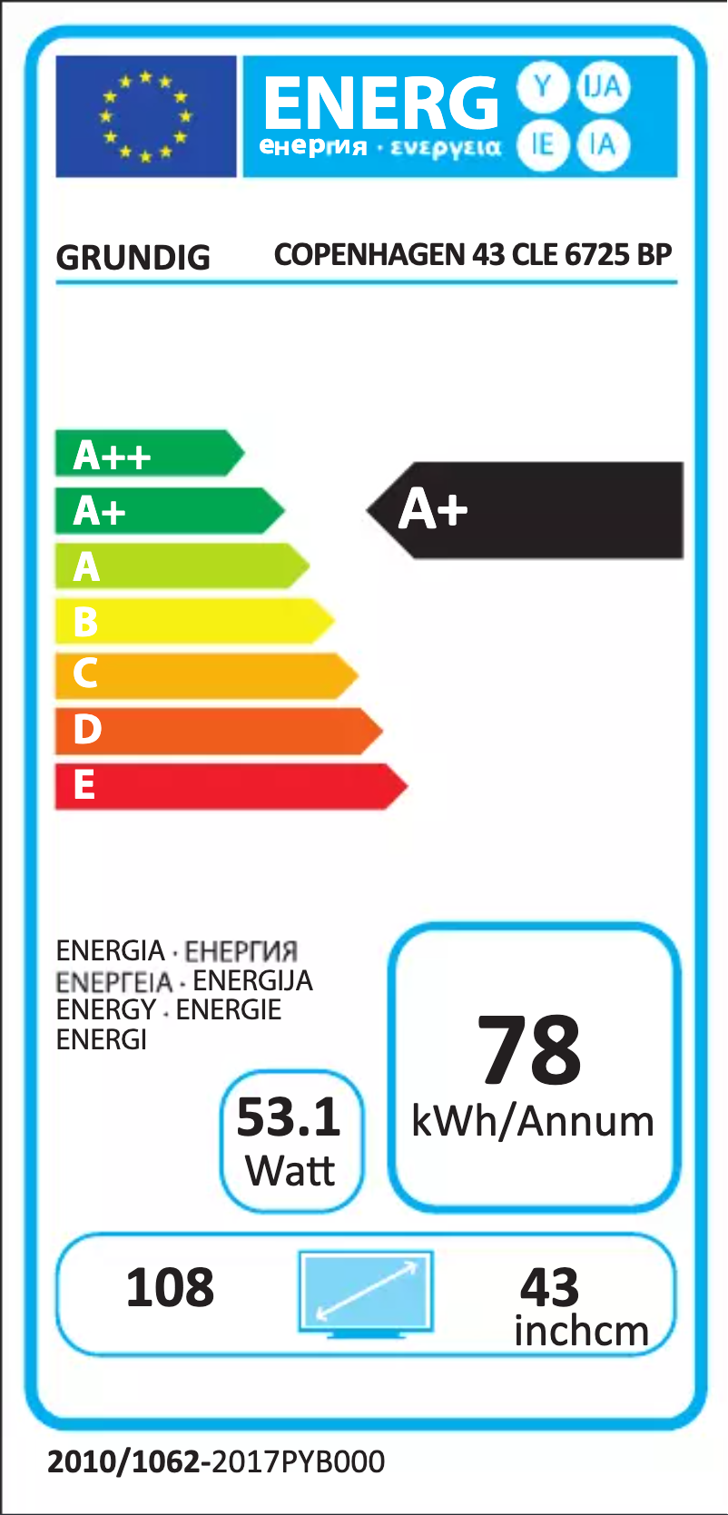 First page image of the manual for Copenhagen 43 CLE 6725 BP
