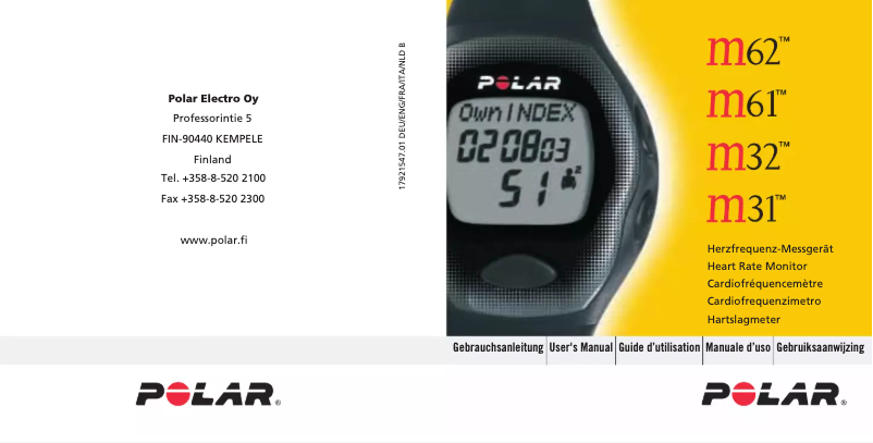 Page 1 of the manual User Manual Polar M31