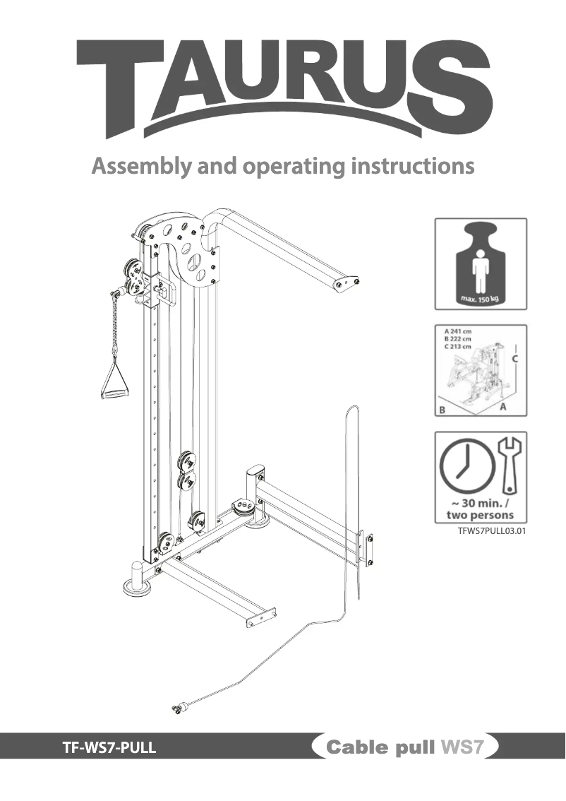 Page 1 of the manual User Manual Taurus Cable pull WS7