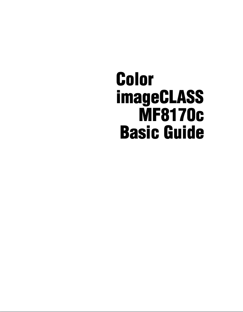 Page 1 of the manual User Manual Canon Color imageCLASS MF8170c