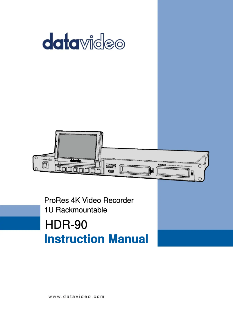 Page 1 of the manual User Manual DataVideo HDR-90