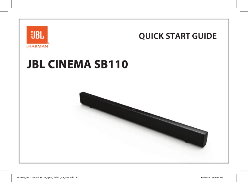 First page image of the manual for Cinema SB110