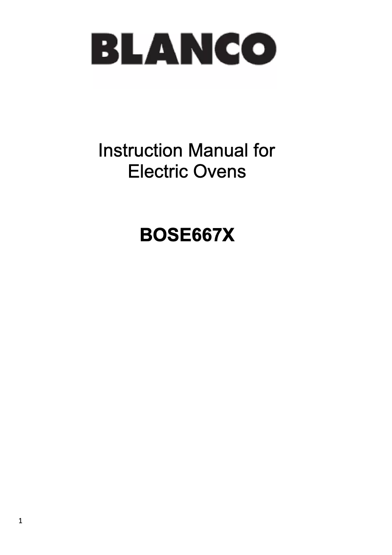 Page 1 of the manual Instruction Manual BLANCO BOSE667X