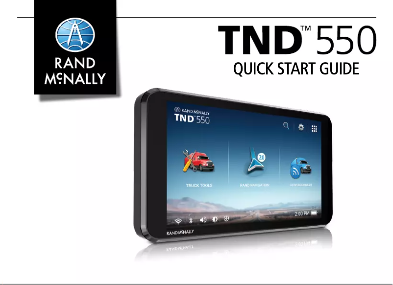 First page image of the manual for IntelliRoute TND 550