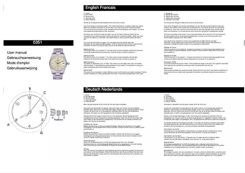 First page image of the manual for 0351