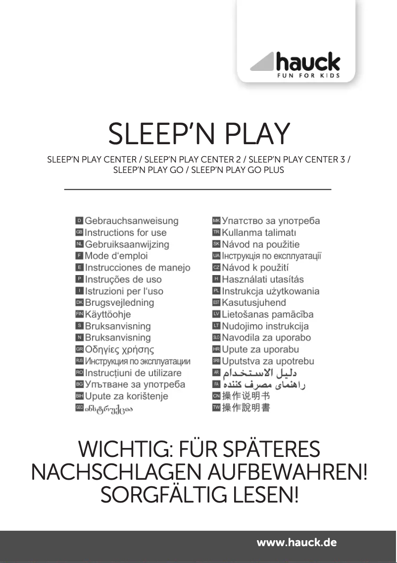 Page 1 de la notice Manuel utilisateur Hauck Sleep 'N Play Go Plus