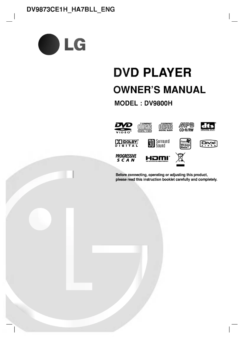 Page 1 of the manual User Manual LG DV9873CE1H
