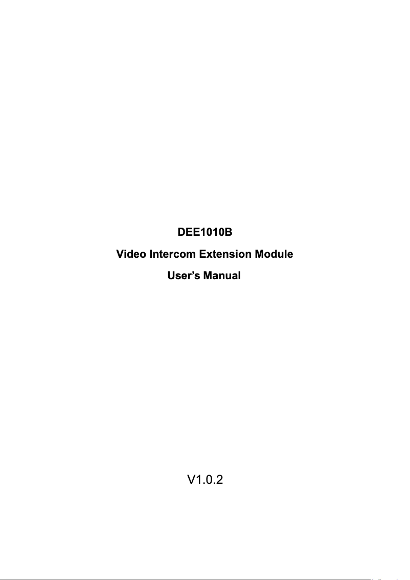 First page image of the manual for DEE1010B