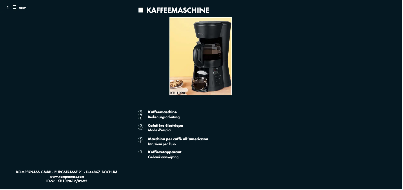 First page image of the manual for KH 1098