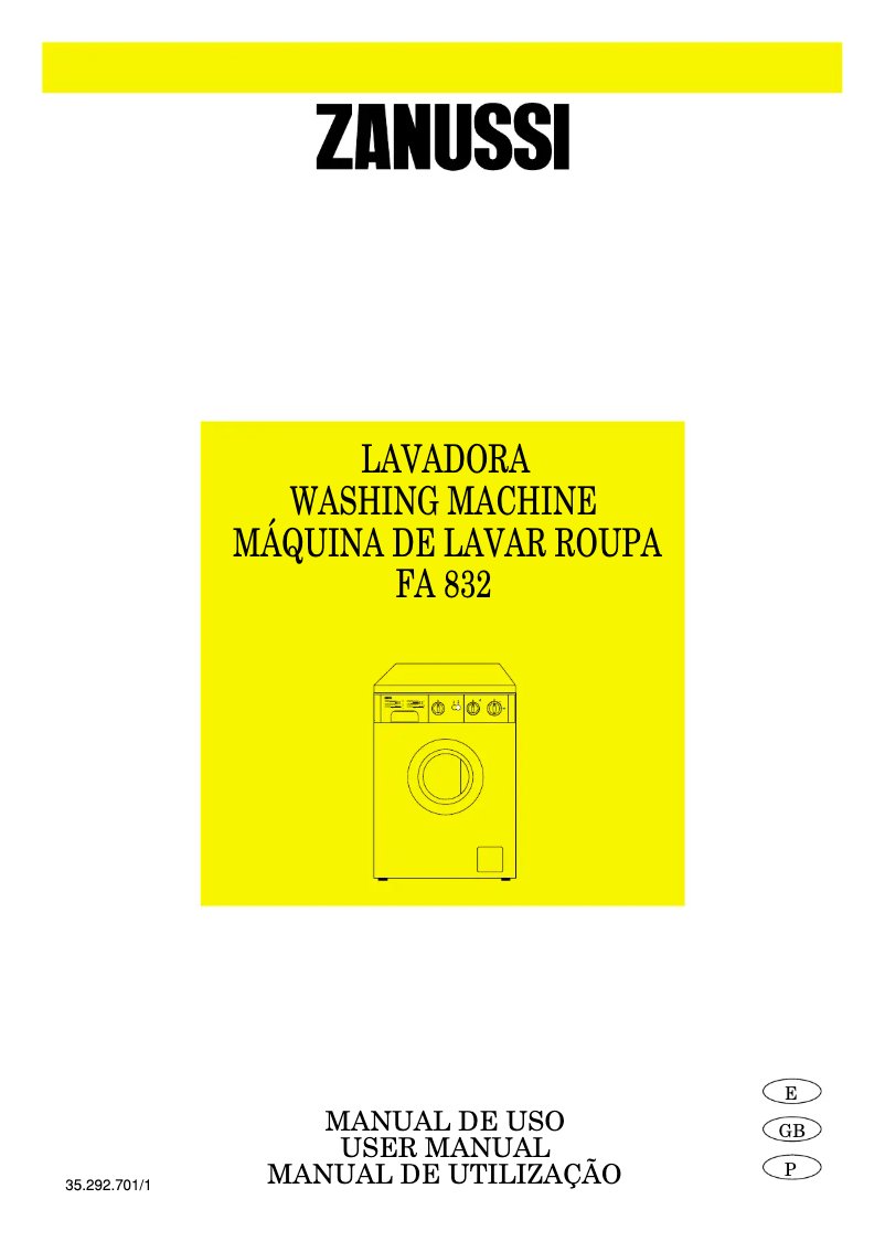 Page 1 of the manual User Manual Zanussi FA 832